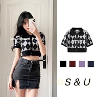 CROP TOP/Crop sweater /Sullivan Argyle sweater / sweater ootd sulivan lilac thick smooth