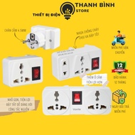 Travel Socket 3-Pin To 2-Pin Conversion With Convenient Switch - Load 10A-2200W Fireproof