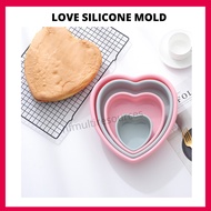 Love Silicone Heart Cake Mold baking mold silicone rainbow layered baking tray safe for oven airfrye