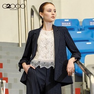 G2000 Blazer Women Fashion Loose Women's Top Anti-Wrinkle Striped Blazer