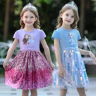 Frozen Elsa Anna Baby Girls Dress, Sequin Princess Dress For Girls,Kids Dress,Baby Girls Clothes, Disney Costume