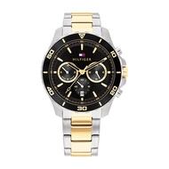 Tommy Hilfiger TH1792095 Watch Jordan Men Black นาฬิกาข้อมือผู้ชาย สี Silver/Gold