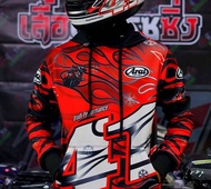 KGNPRO® | เสื้อฮู้ดพิมพ์ลาย Arai HAGA RED อาราอิ ฮากะไฟแดง | Hoodie | Neoprene ผ้านีโอพรีน | Motocyc