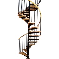 Steel Wooden Stairs Indoor Household Rotating Stairs Attic Replica Modern Simple Overall Stairs Cust