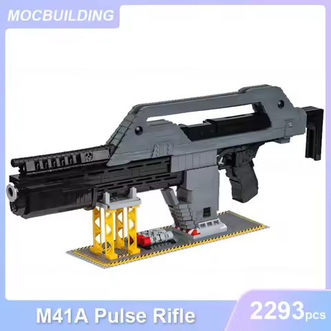 M41A Pulse Rifle 1:1 Scale Model MOC Building Blocks DIY Assemble Bricks Space Military Educational 