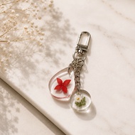 GANTUNGAN ‎Double Charm Flower Chain Soka Resin Presses Flower / Original Soka FlowerBagcharm Ixora/