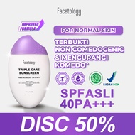 Facetology 3-In-1 Sunscreen UV Protection Soothing 40ml | Hybrid Sunscreen No White Cast Blue Light