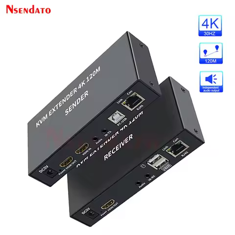 4K HDMI USB KVM Extender 120M over Cat6 KVM Extender HDMI RJ45 Over Lan Network KVM HDMI Extender wi