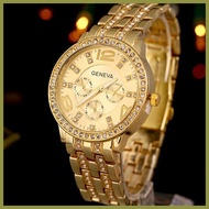 △ ℗ ✁ Luxury Style Fashion Women Gold Rhinestone Wrist Watches Geneva Elegant Quartz Bracelet Watch