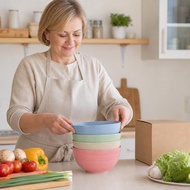 Set Wheat Straw Bowls Eco-friendly Safe Kitchen Tableware For Rice, Fruit, Vegetable, Z8g8