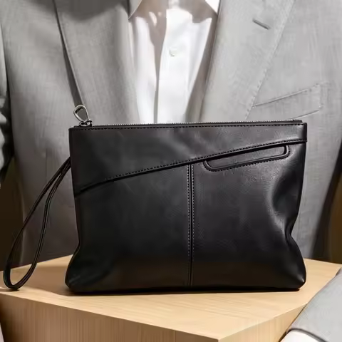 Business Clutches Men Handbag Luxury Large Capacity Men's Clutch Bags Soft Leather Envelope Clutch M