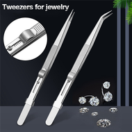 3 Pack Diamond Tweezers Jewelers Holder Pick Up Tool Stainless Steel Tweezers Diamond Claw Tweezers