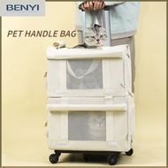 Pet trolley case, double-decker bus suitcase, cat bag, portable and breathable car bag for going out