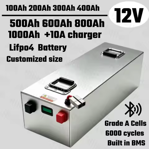 Lifepo4 Battery 12V 200Ah 100Ah 300Ah 400Ah 500Ah 600Ah 800Ah 1000Ah for Off-Grid Household Electric