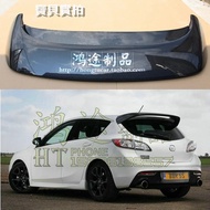 FOR Mazda 3 Hatchback Real Carbon Fiber CAR Spoiler Wing Car Rear Window Rear LIP Middle Tail FIN Ac
