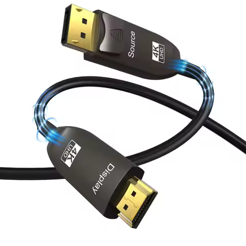 DP to HDMI-compatible Cable Fiber Optic 4K@60Hz DisplayPort to HDMI Optic Cable 15m 20m 30m HDR 3D H