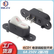 Rice Cooker Switch Printing Two-legged Rocker Switch 2-pin 2-speed KCD1 for Electric Wok 6A250V Rock