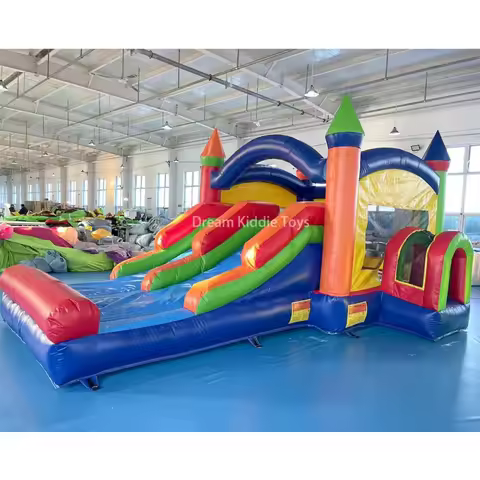 0.55mm Commercial Inflatable Games Bounce House Jumping Castle With Slide for Kids Combo Slide Outdo