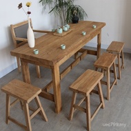 Retro B & B Textured Tea Table Board Weathered Table Tea Table Solid Wood Large Board Table Zen Drin