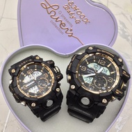 SPECIAL PROMO CASI0_G..SH0CK_DUAL TIME ARMY RUBBER STRAP WATCH SET FOR COUPLES +free gift

