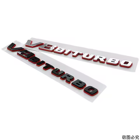 V8 BITURBO double-layer red edge label for Mercedes Benz new C E G-class modified V8 BITURBO fender 
