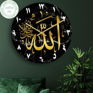 PUSKY 2024 New Acrylic Mirror Decorative Clo Islamic Calligraphy Decoration Silent Wall Decor Home C