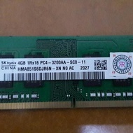 NS SODIMM SK Hynix DDR4 4GB 1Rx16 PC4-3200AA-SC0-11