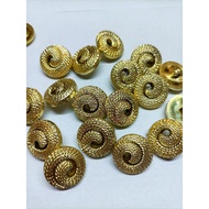 Online Buttons All Gold Money Round Pattern Size 21 Mm.