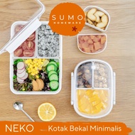|Sumo| Neko Lunch Box Minimalist Lunch Box Bento Box Premium Food Storage Container Easy Eat Box Set Transparent Food Container Set Aesthetic Rice