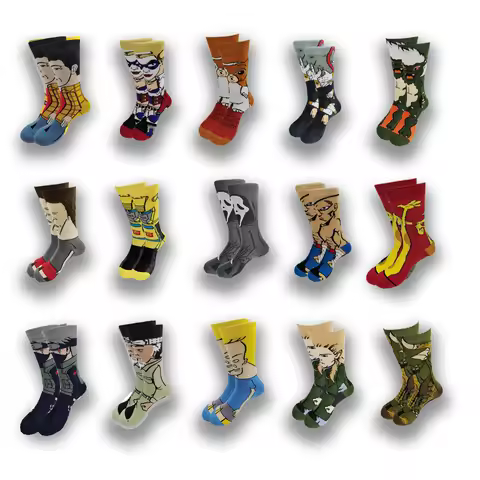 Cartoon and Animation fFashion Trend Men and Women Socks Autumn and Winter Street Style Middle Tub