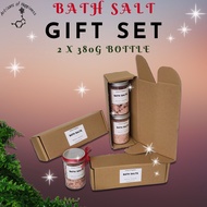 Gift set 2x380g Bath Salt for Body / Foot Soak / Scrub/ Rendam Kaki | Himalayan Pink Salt | Epsom Salt | Essential Oil