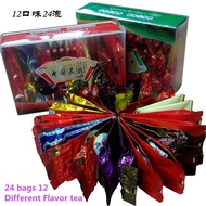 In stock, Tieguanyin, 24 bags and 12 different taste flowers tea green tea, herbal tea, black tea, Zhenyang Tea