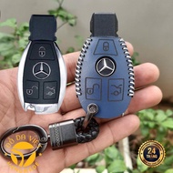 [Genuine Leather] Leather key case for Mercedes C class, E class, GLK, GLC, ML... cowhide key, many 