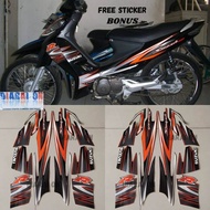 Striping Stiker Suzuki Smash 110 r 2008 2009 - Smash 110r Hitam Oren Murah