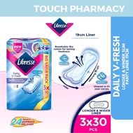 LIBRESSE Longer & Wider Slim Panty Liner 19cm (3 x 30s)