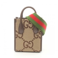 【日本直送】 GUCCI GUCCI Jumbo GG 手包 托特包 帆布 皮革 淺褐色 深棕色 兩用款