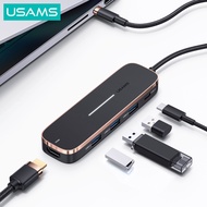 USAMS Multifunctional Type C HUB USB3.0 PD100W Audio Video 4K TF/SD Card