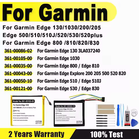 New Battery For Garmin Edge 130 3LA037240,1030,Edge 510 510J,800 810,Explore 820,520,500,200,520 plu
