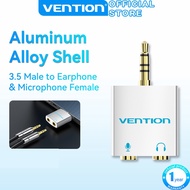 Vention Aux Jack Headphone Adapter Gold-Plated Female to Male 6.35mm to 3.5mm Stereo Audio Adapter