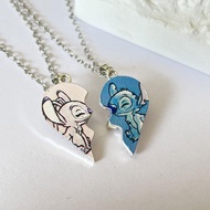 Stitch Couple Necklace Interstellar Baby Cartoon Stitch Angel Love Magnetic Stitching Necklace F7z1