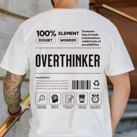Funny Overthinker Shirt Anxiety Mental Health Tee Anxious Cotton T Shirt Funny Introvert Gift Overth