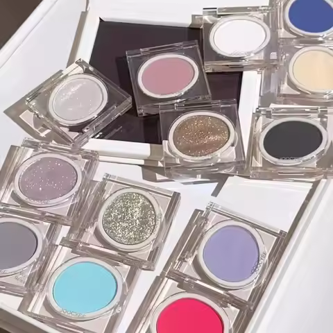 Joocyee Single Colour Eyeshadow Matte Glossy Highlighter Blue Highlight Blush Palette Iluminadoras G