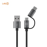 LAB.C USB-C & Micro 5 Pin 2in1 Cable Length 1.2m/3m-Space Grey