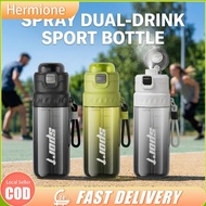Sprayable Water Cup High-Quality 2-In-1 Drink Bottle PP Double-Drink Water Bottle Ins Style Gradient