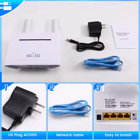 A26Z 4G WIFI Router 300Mbps Wireless Home Router 4 External Antenna 4G SIM Card WiFi Router US Plug