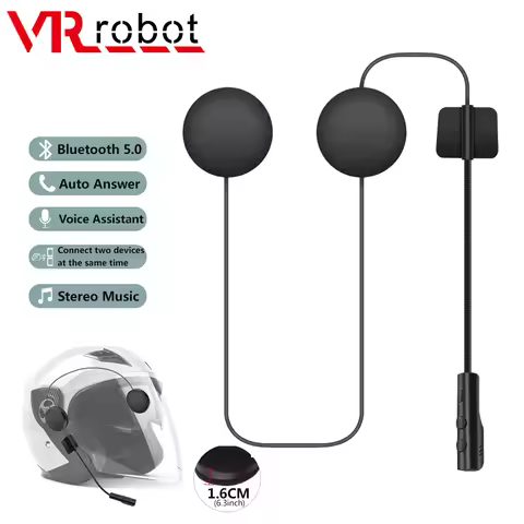 VR Robot Motorcycle Bluetooth 5.0 Headset Wireless Stereo Helmet Headphones Waterproof Music Moto Ea
