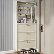 Luxury Cream Shoe Cabinet 2026 | 25cm Ultra-Thin & 18-Pair Storage | MonsoonShield™ Tech | Smart Dus