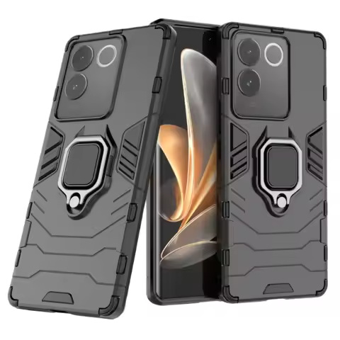 For VIVO T1 T2 Pro T1x T2x 5G Back Cover Phone Case Shockproof Armor Anti-Fall Metal Ring Holder Mag