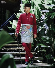 BAJU MELAYU Maroon Slim Fit MAGNIFICENT 3.0 ELRAH EXCLUSIVE 2022