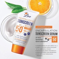 ครีมกันแดด Live encapsulation sunscreen serum plus กันแดดเนื้อเซรั่ม เบาสบายผิว ปกป้องพร้อมบำรุง ปริ